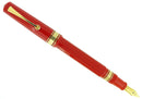 C1998 OMAS MILORD RED 12 SIDED FACETED FOUNTAIN PEN IN BOX NEW OLD STOCK NEVER INKED OFFERED BY ANTIQUE DIGGER