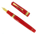 CIRCA 1998 OMAS MILORD 12 SIDED FACETED RED FOUNTAIN PEN IN BOX NEAR MINT OFFERED BY ANTIQUE DIGGER