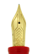 CIRCA 1998 OMAS MILORD 12 SIDED FACETED RED FOUNTAIN PEN IN BOX NEAR MINT OFFERED BY ANTIQUE DIGGER