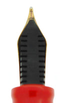 CIRCA 1998 OMAS MILORD 12 SIDED FACETED RED FOUNTAIN PEN IN BOX NEAR MINT OFFERED BY ANTIQUE DIGGER