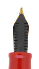 C1998 OMAS MILORD RED 12 SIDED FACETED FOUNTAIN PEN IN BOX NEW OLD STOCK NEVER INKED OFFERED BY ANTIQUE DIGGER