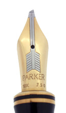 1999 PARKER DUOFOLD CENTENNIAL RED MARBLED 18K MEDIUM LEFT OBLIQUE NIB FOUNTAIN PEN OFFERED BY ANTIQUE DIGGER