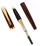 2000 PARKER ELLIPSE LAQUE RED W/18K MED NIB FOUNTAIN PEN SERVICED