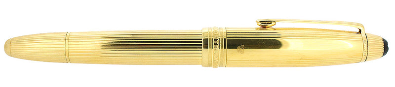 C2001 MONTBLANC 146 MASTERPIECE LEGRAND SOLITAIRE STERLING VERMEIL LINED PATTERN 18K OBB NIB FOUNTAIN PEN OFFERED BY ANTIQUE DIGGER