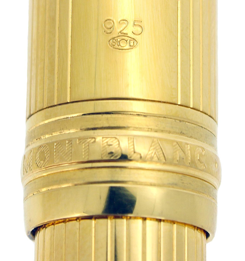C2001 MONTBLANC 146 MASTERPIECE LEGRAND SOLITAIRE STERLING VERMEIL LINED PATTERN 18K OBB NIB FOUNTAIN PEN OFFERED BY ANTIQUE DIGGER