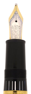 C2001 MONTBLANC 146 MASTERPIECE LEGRAND SOLITAIRE STERLING VERMEIL LINED PATTERN 18K OBB NIB FOUNTAIN PEN OFFERED BY ANTIQUE DIGGER