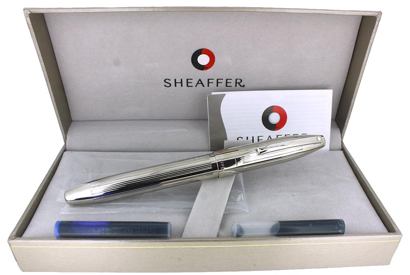 2003 SHEAFFER LEGACY HERITAGE PALLADIUM DEEP CUT LINED 18K FINE NIB FOUNTAIN PEN MINT OFFERED BY ANTIQUE DIGGER