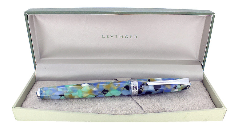 CIRCA 2007 LEVENGER TRUE WRITER SEA GLASS FOUNTAIN PEN NOS MINT IN BOX OFFERED BY ANTIQUE DIGGER