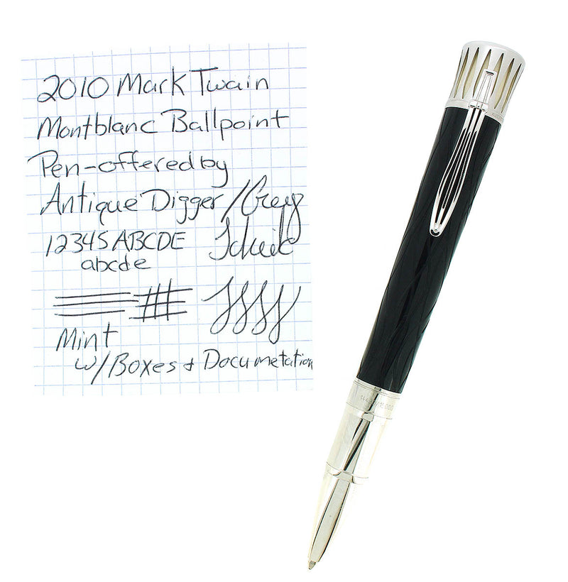 2010 MONTBLANC MARK TWAIN LIMITED EDITION BALLPOINT PEN MINT IN BOX OFFERED BY ANTIQUE DIGGER