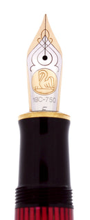 2010 PELIKAN M800 SOUVERAN 18C FINE NIB RED STRIPE FOUNTAIN PEN NEAR MINT W/BOX OFFERED BY ANTIQUE DIGGER