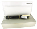2022 PELIKAN M1000 SOUVERAN GOLD TRIM 18C F-BBB 2.03MM FLEX NIB BLACK FOUNTAIN PEN MINT NEW IN BOX OFFERED BY ANTIQUE DIGGER