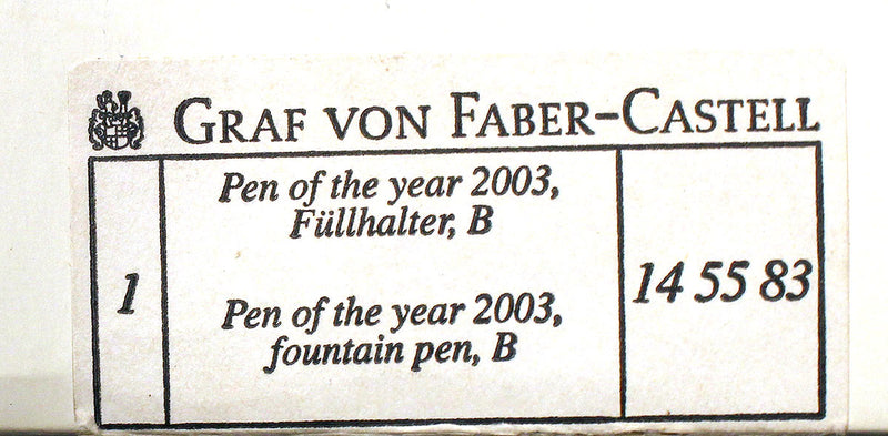 NEW IN BOX GRAF VON FABER-CASTELL 2003 PEN OF THE YEAR SNAKEWOOD MINT CONDITION OFFERED BY ANTIQUE DIGGER