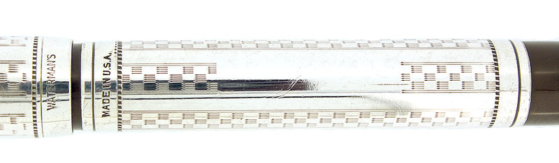 1920S WATERMAN STERLING GOTHIC 452 OVERLAY FOUNTAIN PEN XF-BBB FLEX NIB RESTORED OFFERED BY ANTIQUE DIGGER