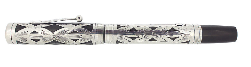 1920S WATERMAN 452 STERLING OVERLAY FOUNTAIN PEN F-BBB+ 2.48MM FLEX NIB RESTORED OFFERED BY ANTIQUE DIGGER