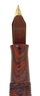 C1927 WATERMAN RED RIPPLE 52 1/2V F-BBB 2.04MM FLEX NIB FOUNTAIN PEN RESTORED OFFERED BY ANTIQUE DIGGER