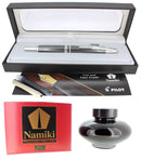 NEW PILOT NAMIKI VANISHING POINT GUN METAL GRAY RHODIUM TRIM 18K NIB FOUNTAIN PEN OFFERED BY ANTIQUE DIGGER