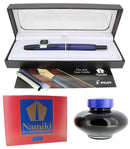 PILOT NAMIKI VANISHING POINT MATTE BLUE WITH BLACK TRIM 18K NIB FOUNTAIN PEN OFFERED BY ANTIQUE DIGGER