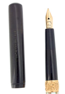 CIRCA 1907 WATERMAN 612 EYEDROPPER PEARL SLAB FOUNTAIN PEN F-BB NIB RARE RESTORED OFFERED BY ANTIQUE DIGGER