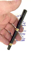 EARLY 1900S EAGLE PENCIL CO STRAIGHT CAP BLACK HARD RUBBER FOUNTAIN PEN RESTORED