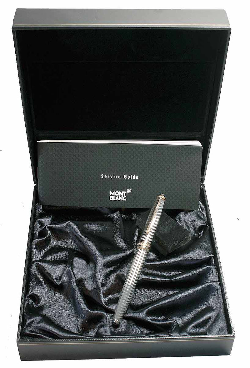 MONTBLANC 1924 LIMITED EDITION 75 ANNIVERSARY 144 STERLING SILVER FOUNTAIN PEN STICKERED & BOXED OFFERED BY ANTIQUE DIGGER