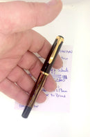 C1997 PELIKAN M400 OLD STYLE TORTOISE BROWN STRIPED 14K EF NIB FOUNTAIN PEN MINT