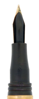 C1900 AIKIN LAMBERT TAPER CAP PEARL ABALONE SLAB FOUNTAIN PEN RESTORED OFFERED BY ANTIQUE DIGGER