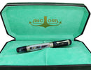 ANCORA CAPRI BLUE FOUNTAIN PEN STERLING TRIM 18K BROAD NIB NEAR MINT IN BOX OFFERED BY ANTIQUE DIGGER