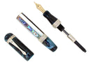 ANCORA CAPRI BLUE FOUNTAIN PEN STERLING TRIM 18K BROAD NIB NEAR MINT IN BOX OFFERED BY ANTIQUE DIGGER