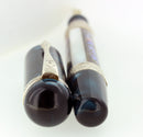 ANCORA CAPRI BLUE FOUNTAIN PEN STERLING TRIM 18K BROAD NIB NEAR MINT IN BOX OFFERED BY ANTIQUE DIGGER