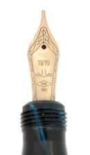 ANCORA CAPRI BLUE FOUNTAIN PEN STERLING TRIM 18K BROAD NIB NEAR MINT IN BOX OFFERED BY ANTIQUE DIGGER