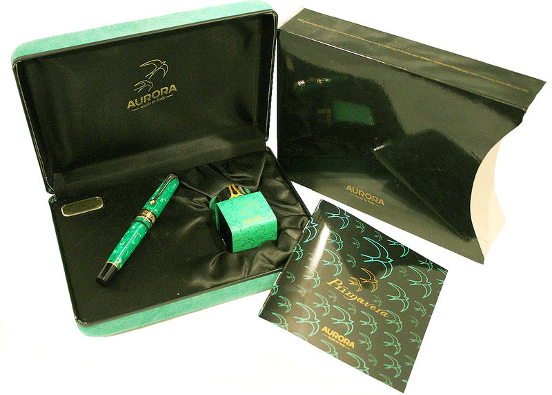 JADE AURORA PRIMAVERA LIMITED EDITION FOUNTAIN PEN 18K STUB NIB MINT NEW OLD STOCK OFFERED BY ANTIQUE DIGGER