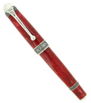AURORA 85TH ANNIVERSARY LIMITED EDITION STERLING SILVER & RED MARBLED ROLLERBALL PEN OFFERED BY ANTIQUE DIGGER