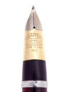 C1942 SHEAFFER CARMINE TRIUMPH LIFETIME NIB FOUNTAIN PEN PLUNGER FILLER RESTORED OFFERED BY ANTIQUE DIGGER