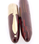 C1942 SHEAFFER CARMINE TRIUMPH LIFETIME NIB FOUNTAIN PEN PLUNGER FILLER RESTORED OFFERED BY ANTIQUE DIGGER