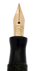 EARLY 1930S CARTER FOUNTAIN PEN OLIVE SNAKESKIN CELLULOID OFF CATALOG RESTORED OFFERED BY ANTIQUE DIGGER