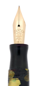 1930S CARTER'S STREAMLINE BLACK & PEARL FOUNTAIN PEN XF TO BBB FLEX NIB RESTORED OFFERED BY ANTIQUE DIGGER