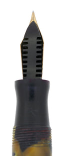 1930S CARTER'S STREAMLINE BLACK & PEARL FOUNTAIN PEN XF TO BBB FLEX NIB RESTORED OFFERED BY ANTIQUE DIGGER