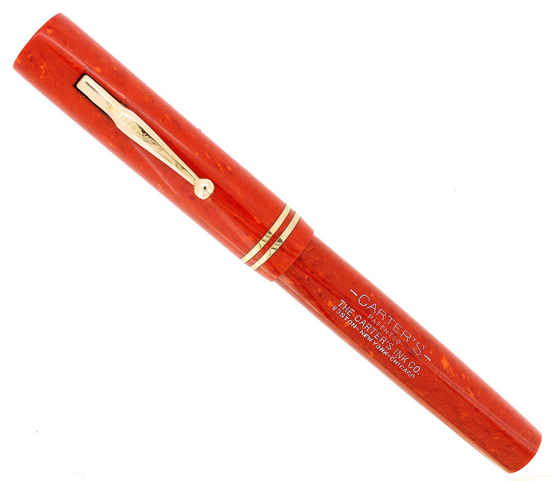 RARE C1928 CARTER'S OVERSIZE 10117 CORAL FOUNTAIN PEN NEAR MINT CONDITION OFFERED BY ANTIQUE DIGGER
