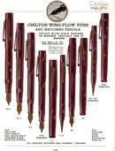 CIRCA 1937 CHILTON MAROON WING-FLOW FOUNTAIN PEN RESTORED INLAID GOLD DESIGN OFFERED BY ANTIQUE DIGGER