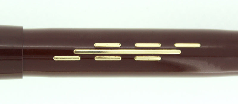 CIRCA 1937 CHILTON MAROON WING-FLOW FOUNTAIN PEN RESTORED INLAID GOLD DESIGN OFFERED BY ANTIQUE DIGGER