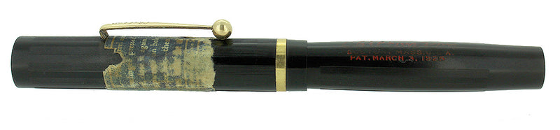 CIRCA 1925 CHILTON BOSTON BLACK HARD RUBBER FOUNTAIN PEN STICKERED MINT CONDITION OFFERED BY ANTIQUE DIGGER