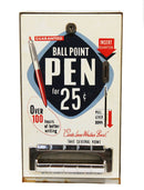 CIRCA 1950s COIN OPERATED BALLPOINT PEN VENDING MACHINE GREAT GRAPHICS WORKING CONDITION OFFERED BY ANTIQUE DIGGER