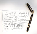 RESTORED CIRCA 1930 CONKLIN ENDURA SYMETRIK BRONZE & BLACK CELLULOID FOUNTAIN PEN OFFERED BY ANTIQUE DIGGER
