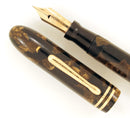 RESTORED CIRCA 1930 CONKLIN ENDURA SYMETRIK BRONZE & BLACK CELLULOID FOUNTAIN PEN OFFERED BY ANTIQUE DIGGER