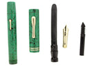 1927 CONKLIN SENIOR ENDURA MEDIUM GREEN HARD RUBBER FOUNTAIN PEN RESTORED OFFERED BY ANTIQUE DIGGER