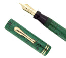 1927 CONKLIN SENIOR ENDURA MEDIUM GREEN HARD RUBBER FOUNTAIN PEN RESTORED OFFERED BY ANTIQUE DIGGER