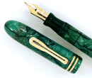 RESTORED CIRCA 1930 CONKLIN ENDURA SYMETRIK JADE & BLACK VEIN FOUNTAIN PEN OFFERED BY ANTIQUE DIGGER