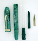 RESTORED CIRCA 1930 CONKLIN ENDURA SYMETRIK JADE & BLACK VEIN FOUNTAIN PEN OFFERED BY ANTIQUE DIGGER