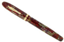 CIRCA 1935 CONKLIN NOZAC RED PEARL STRIPED 5M WORD GAUGE FOUNTAIN PEN RESTORED OFFERED BY ANTIQUE DIGGER