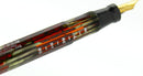 CIRCA 1935 CONKLIN NOZAC RED PEARL STRIPED 5M WORD GAUGE FOUNTAIN PEN RESTORED OFFERED BY ANTIQUE DIGGER